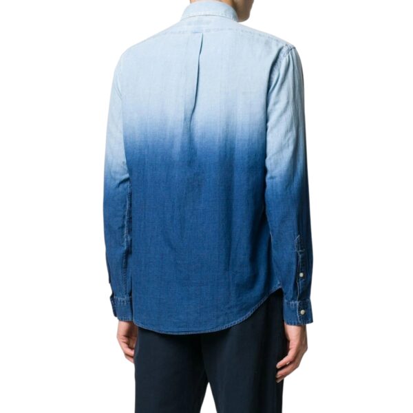 Camisa Polo Ralph Lauren Oxford azul de corte estándar ajustado con diseño . - Imagen 3