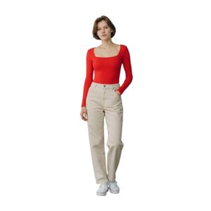 Body rojo con escote corazón de Zara