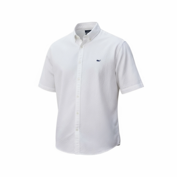 Camisa Vineyards Manga Corta Blanca – Tela Texturizada Classic Fit - Imagen 2