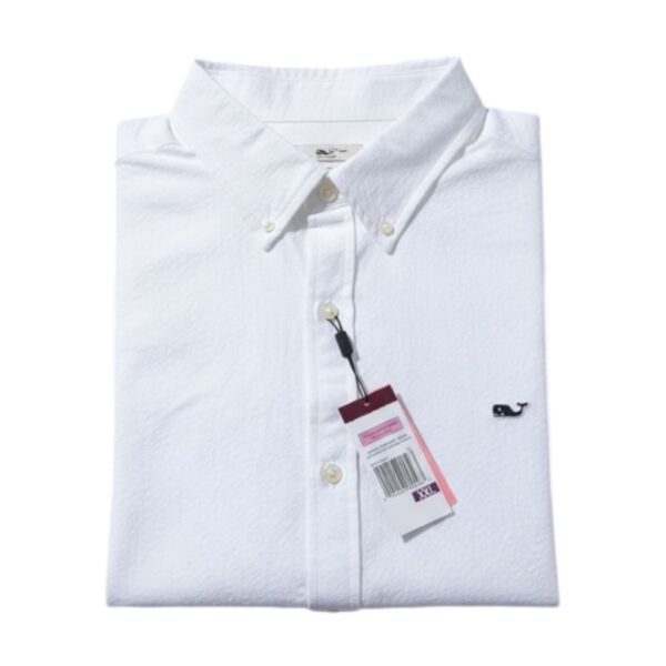 Camisa Vineyards Manga Corta Blanca – Tela Texturizada Classic Fit - Imagen 3